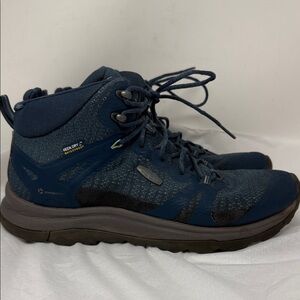 KEEN Waterproof Hiking Boots Blue Mid Ankle Size 8 Gorpcore PNW Granola Girl